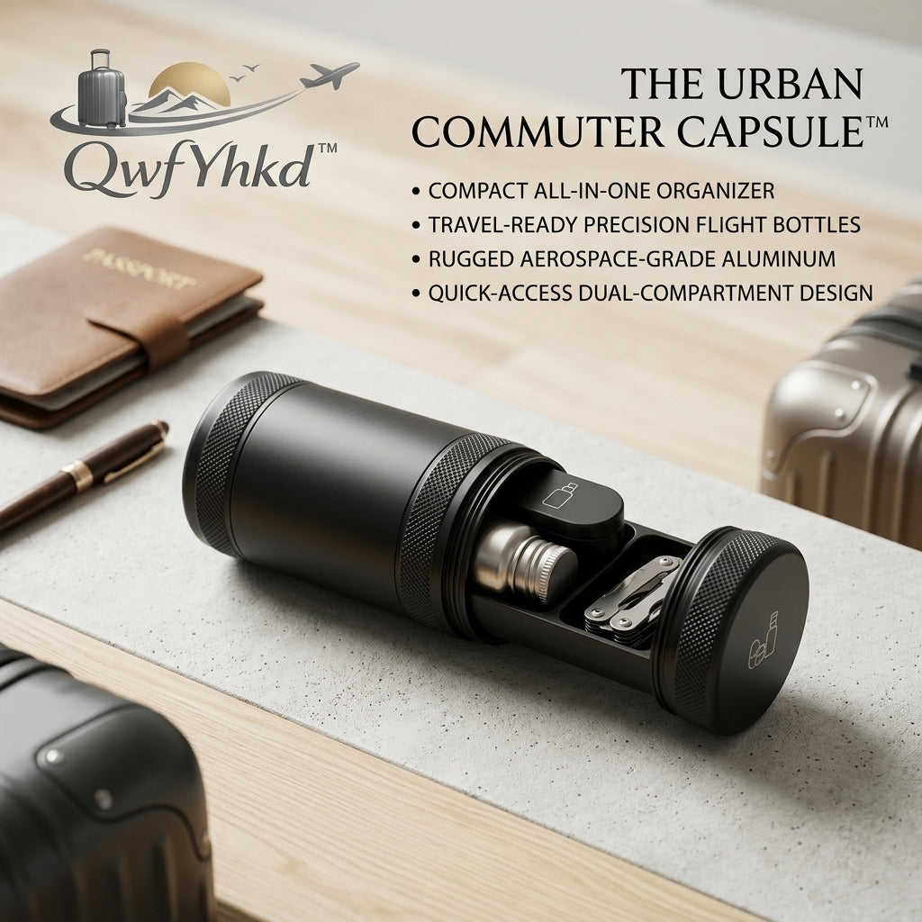 QwfYhkd™ The Urban Commuter Capsule™ | Aerospace-Grade Aluminum Modular Travel Organizer | Leak-Proof, Flight-Ready EDC Container for Toiletries, Supplements & Essentials